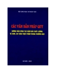 Các văn bản quy hướng dẫn công tác đảm bảo chất lượng, vệ sinh, an toàn thực phẩm trong trường học