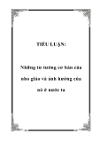 TIỂU LUẬN:  Những tư tưởng cơ bản của nho giáo và ảnh hưởng của nó ở nước ta