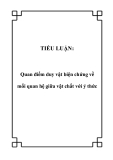 TIỂU LUẬN:  Quan điểm duy vật biện chứng về mối quan hệ giữa vật chất với ý thức