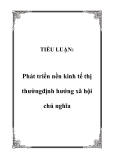 Tiểu luận đề tài:  Phát triển nền kinh tế thị thường định hướng xã hội chủ nghĩa