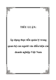 TIỂU LUẬN:  Áp dụng thực tiễn quản lý trong quan hệ con người vào điều kiện các doanh nghiệp Việt Nam