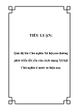 TIỂU LUẬN:  Quá độ lên Chủ nghĩa Xã hội,con đường phát triển tất yếu của cách mạng Xã hội Chủ nghĩa ở nước ta hiện nay