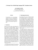 Báo cáo khoa học: "A Prototype Text to British Sign Language (BSL) Translation System"