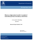      What is a high school worth?: A model of   Australian private secondary school fees 