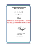 Báo cáo tốt nghiệp - Đề tài: "Kế toán các khoản phải thu – phải trả tại công ty TNHH SX và TM Lê Sơn"