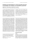 Báo cáo khoa học:  Puriﬁcation and characterization of a sialic acid speciﬁc lectin from the hemolymph of the freshwater crab Paratelphusa jacquemontii