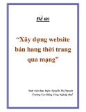 Đề tài: Xây dựng website  bán hang thời trang qua mạng