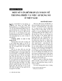 Báo cáo "Một số vấn đề pháp lý cơ bản về thương phiếu và việc áp dụng nó ở Việt Nam "