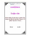 Luận văn: Hoàn thiện tổ chức lập và phân tích bảng cân đối kế toán tại Công ty Cổ phần Vận tải 1 Traco