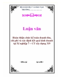  Luận văn:  Hoàn thiện chức kế toán doanh thu, chi phí và xác định kết quả kinh doanh tại Xí nghiệp 7 – CT xây dựng 319