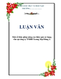  LUẬN VĂN: Một số biện pháp nâng cao hiệu quả sử dụng vốn tại công ty TNHH Tương Mại Đông Á