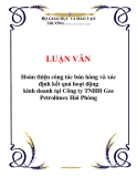 LUẬN VĂN: Hoàn thiện công tác bán hàng và xác định kết quả hoạt động kinh doanh tại Công ty TNHH Gas Petrolimex Hải Phòng