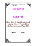 Luận văn: Hoàn thiện tổ chức kế toán thanh toán tại Công ty Trách nhiệm hữu hạn thương mại Ngọc Hiếu