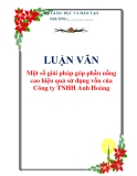 LUẬN VĂN: Một số giải pháp góp phần nầng cao hiệu quả sử dụng vốn của Công ty TNHH Anh Hoàng