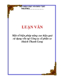  LUẬN VĂN: Một số biện pháp nâng cao hiệu quả sử dụng vốn tại Công ty cổ phần xe khách Thanh Long