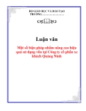 Luận văn: Một số biện pháp nhằm nâng cao hiệu quả sử dụng vốn tại Công ty cổ phần xe khách Quảng Ninh