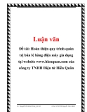 Đề tài: Hoàn thiện quy trình quản trị bán lẻ hàng điện máy gia dụng tại website www.hienquan.com của công ty TNHH Điện tử Hiền Quân