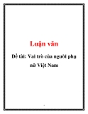 Đề tài: Vai trò của người phụ nữ Việt Nam