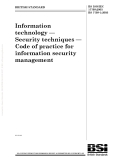 Information technology — Security techniques — Code of practice for information security management