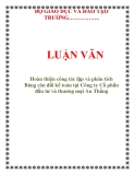 LUẬN VĂN: Hoàn thiện công tác lập và phân tích Bảng cân đối kế toán tại Công ty Cổ phần đầu tư và thuơng mại An Thắng