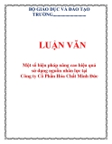 Luận văn một số biện pháp nâng cao hiệu quả sử dụng nguồn nhân lực tại Công ty Cổ Phần Hóa Chất Minh Đức