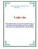 Luận văn tốt nghiệp Hoàn thiện tổ chức công tác kế toán tiền lương và các khoản trích theo lương tại Công ty cổ phần kinh doanh xuất nhập khẩu thuỷ sản Hải Phòng