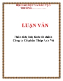 LUẬN VĂN: Phân tích tình hình tài chính Công ty Cổ phần Thép Anh Vũ