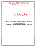 Luận văn: Hoàn thiện tổ chức kế toán doanh thu,chi phí và xác định kết quả kinh doanh tại Công ty TNHH thương mại Nam Việt