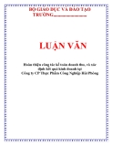  LUẬN VĂN: Hoàn thiện công tác kế toán doanh thu, và xác định kết quả kinh doanh tại Công ty CP Thực Phẩm Công Nghiệp Hải Phòng