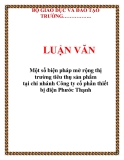  LUẬN VĂN: Một số biện pháp mở rộng thị trường tiêu thụ sản phẩm tại chi nhánh Công ty cổ phần thiết bị điện Phước Thạnh