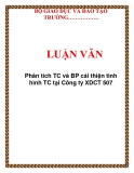  LUẬN VĂN: Phân tích TC và BP cải thiện tình hình TC tại Công ty XDCT 507