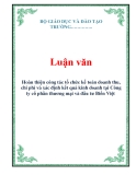 Luận văn kế toán mẫu : Hoàn thiện công tác tổ chức kế toán doanh thu, chi phí và xác định kết quả kinh doanh tại Công ty cổ phần thương mại và đầu tư Biển Việt