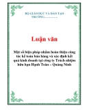 Luận văn: Một số biện pháp nhằm hoàn thiện công tác kế toán bán hàng và xác định kết quả kinh doanh tại công ty Trách nhiệm hữu hạn Hạnh Toàn – Quảng Ninh