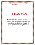  LUẬN VĂN: Phân tích một số chỉ tiêu tài chính cơ bản và biện pháp nâng cao hiệu quả hoạt động tài chính tại Công ty cổ phần vận tải và dịch vụ Điện Lực