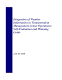 Integration of Weather Information in Transportation Management Center Operations: Self-Evaluation and Planning Guide