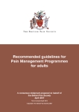 Recommended guidelines for Pain Management Programmes for adults