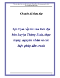 Đề tài " Tội trộm cắp tài sản trên địa bàn huyện Thăng Bình, thực trạng, nguyên nhân và các biện pháp đấu tranh "