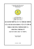 SO SÁNH NHỮNG ƯU VÀ NHƯỢC ĐIỂM CỦA SÁCH GIÁO KHOA VẬT LÝ LỚP 10  THEO CHƯƠNG TRÌNH MỚI VÀ CHƯƠNG TRÌNH CŨ