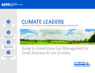Guide to Greenhouse Gas Management for Small Business & Low Emitters
