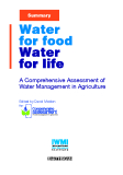 WATER FOR FOOD WATER FOR LIFE - A Comprehensive Assessment ofWater Management in Agriculture
