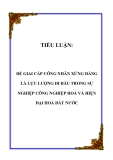 TIỂU LUẬN:  ĐỂ GIAI CẤP CÔNG NHÂN XỨNG ĐÁNG LÀ LỰC LƯỢNG ĐI ĐẦU TRONG SỰ NGHIỆP CÔNG NGHIỆP HOÁ VÀ HIỆN ĐẠI HOÁ ĐẤT NƯỚC