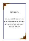 TIỂU LUẬN:  MỐI QUAN HỆ GIỮA ĐẢNG VÀ NHÀ NƯỚC TRONG XÂY DỰNG NHÀ NƯỚC PHÁP QUYỀN XÃ HỘI CHỦ NGHĨA Ở VIỆT NAM HIỆN NAY