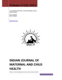 INDIAN JOURNAL OF MATERNAL AND CHILD HEALTH