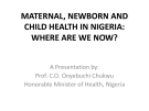 MATERNAL, NEWBORN AND CHILD HEALTH IN NIGERIA: WHERE ARE WE NOW?