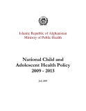 National Child and Adolescent Health Policy 2009 - 2013