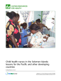 Child health nurses in the Solomon Islands: lessons for the Pacific and other developing countries