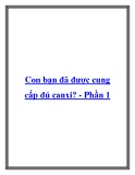 Con bạn đã được cung cấp đủ canxi? - Phần 1