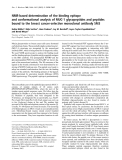 Báo cáo Y học:  NMR-based determination of the binding epitope and conformational analysis of MUC-1 glycopeptides and peptides bound to the breast cancer-selective monoclonal antibody SM3