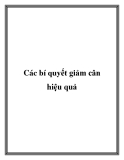 Các bí quyết giảm cân hiệu quả