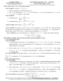 ĐỀ THI THỬ ĐẠI HỌC LẦN 1 - NĂM 2013 MÔN TOÁN; Khối: A,A1 & B THPT ĐẶNG THÚC HỨA